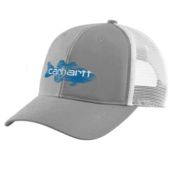Carhartt Men's Canvas Mesh-Back Fish Graphic Cap
