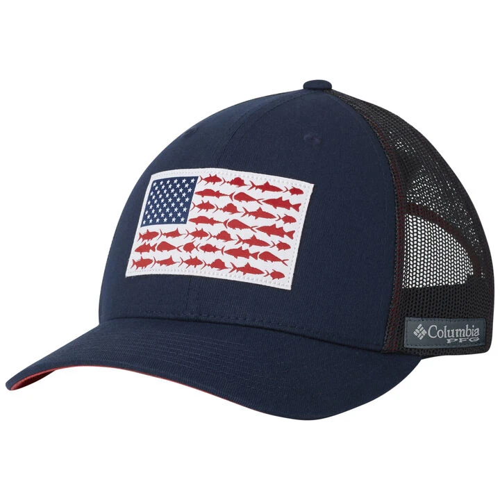 Columbia Men's PFG Mesh Snap Back Fish Flag Ball Cap - Image 3
